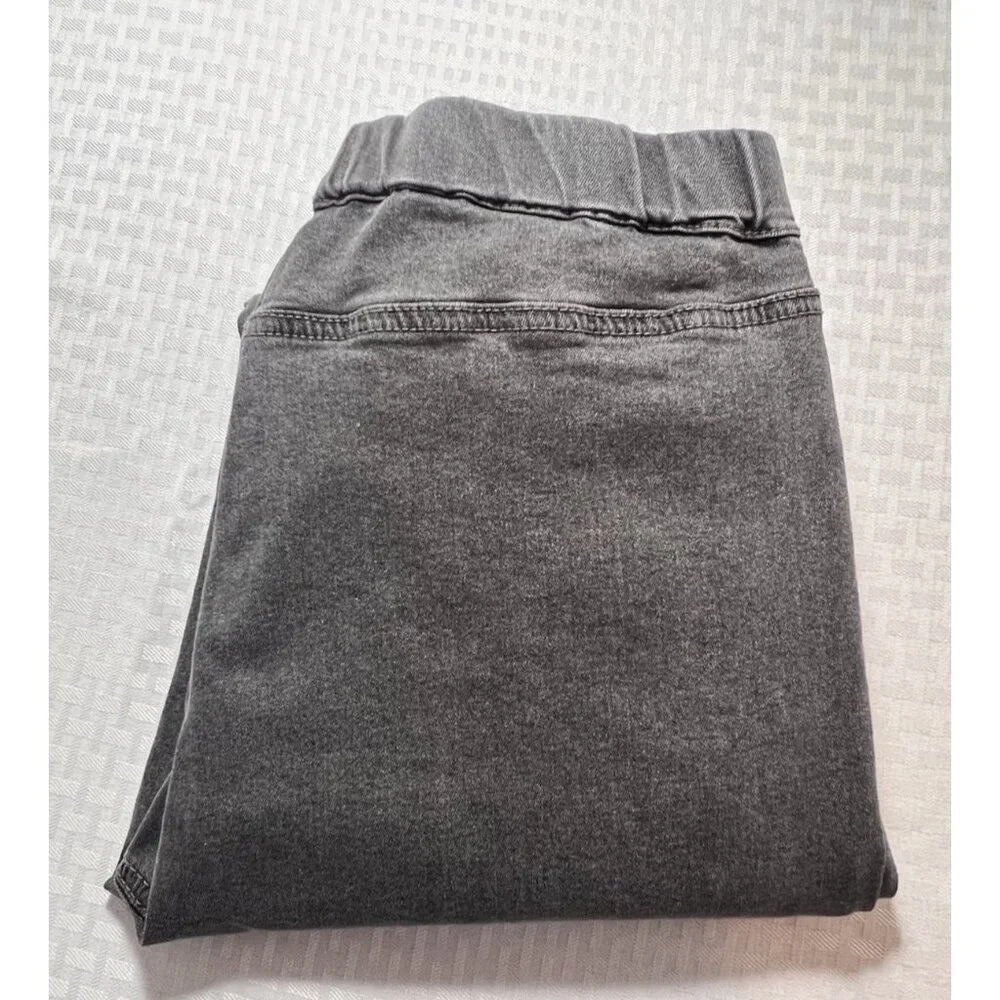 Flamingo Zip Ankle Gray Denim Jeans Womens‎ size Large pullon with elastic waist
